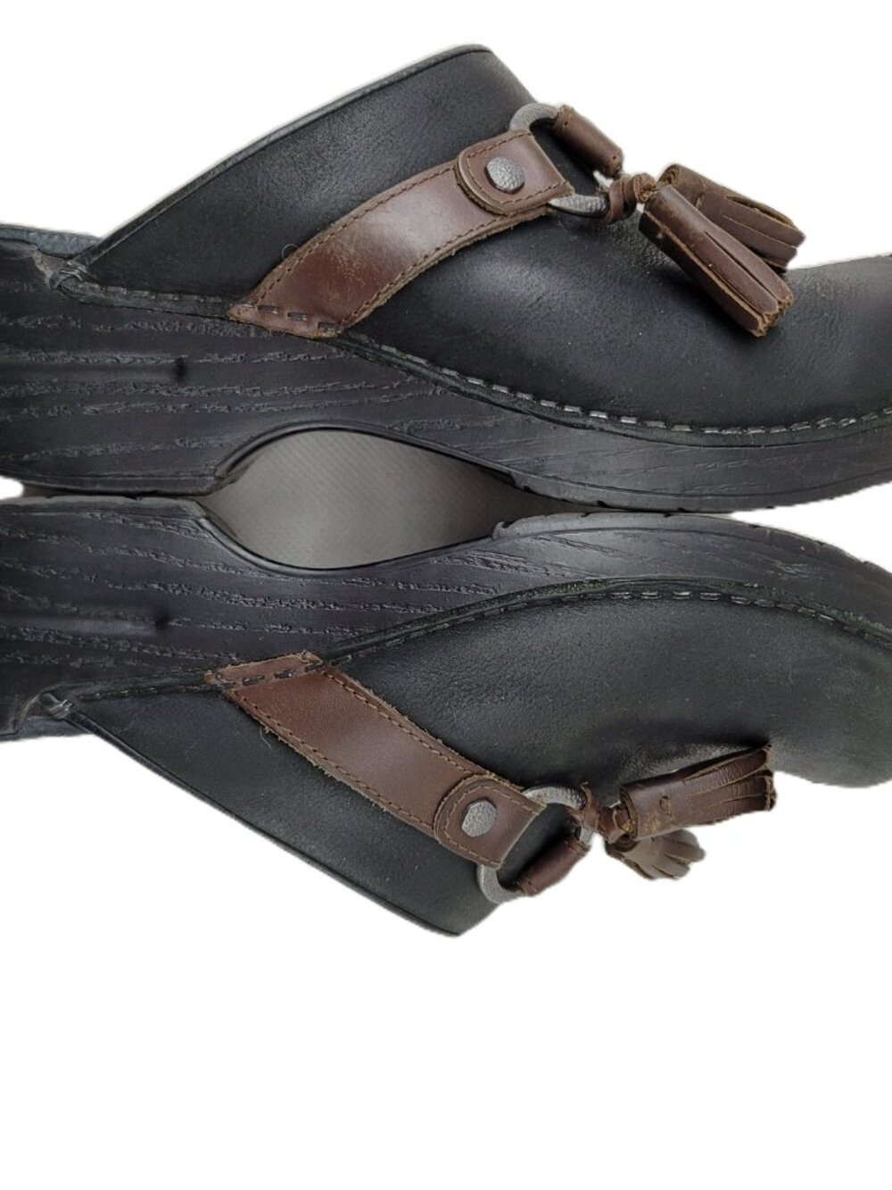 DANSKO | Shandi Leather Nubuck Tassel Clogs Shoes Size 38 EU | 8 US  Black